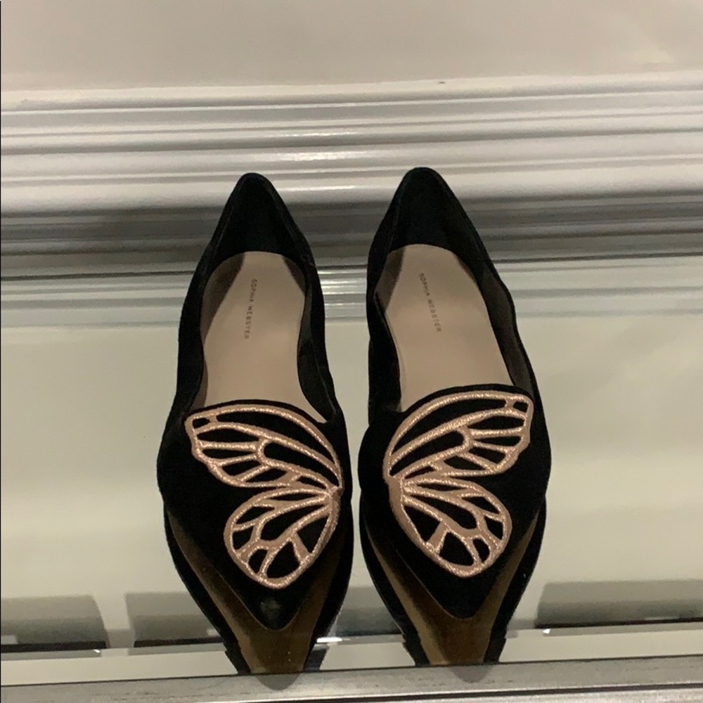 Sophia Webster Suede Butterfly Flats
